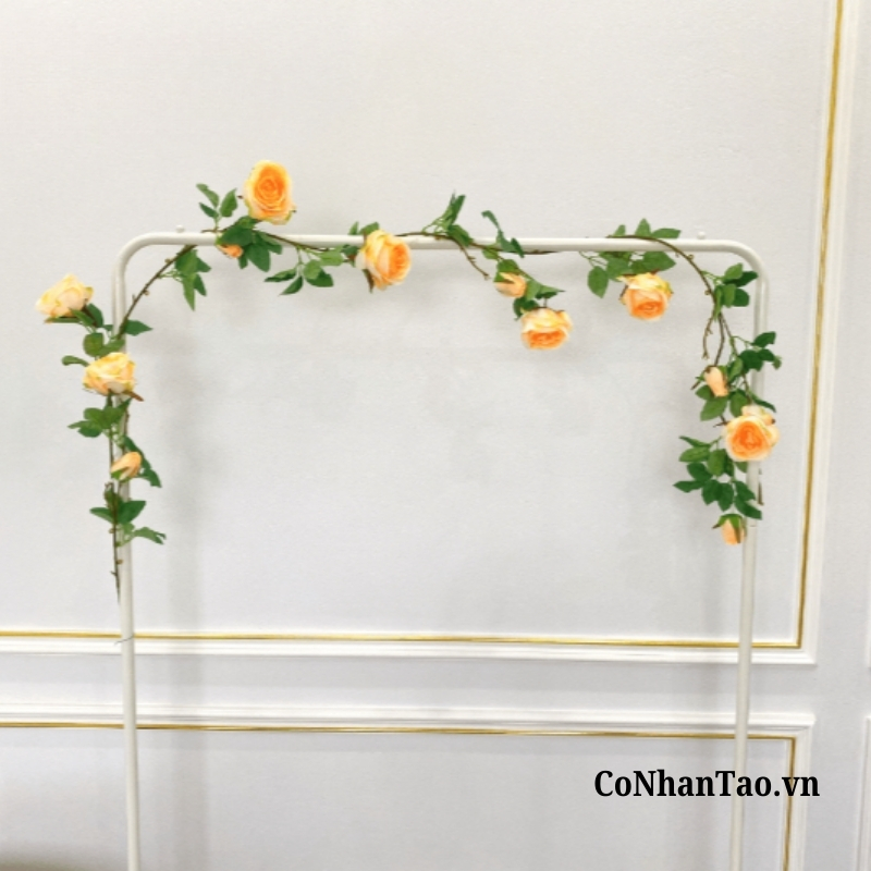 Dây Leo Hoa Giả - Dây Leo Hoa Hồng 7 Bông 7 Nụ 200 Cm 04 Dây Leo Hoa Giả - Dây Leo Hoa Hồng 7 Bông 7 Nụ 200 Cm