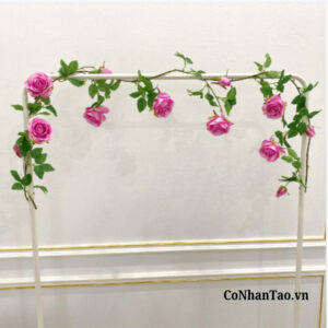 Dây Leo Hoa Giả - Dây Leo Hoa Hồng 7 Bông 7 Nụ 200 Cm