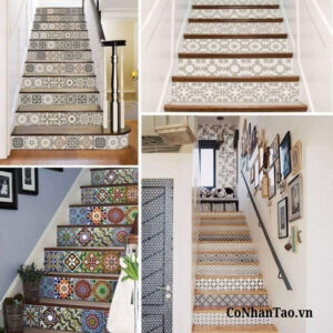 Decal dán tường gạch bông đẹp