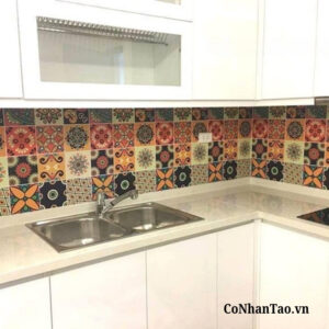 Decal dán tường gạch bông đẹp