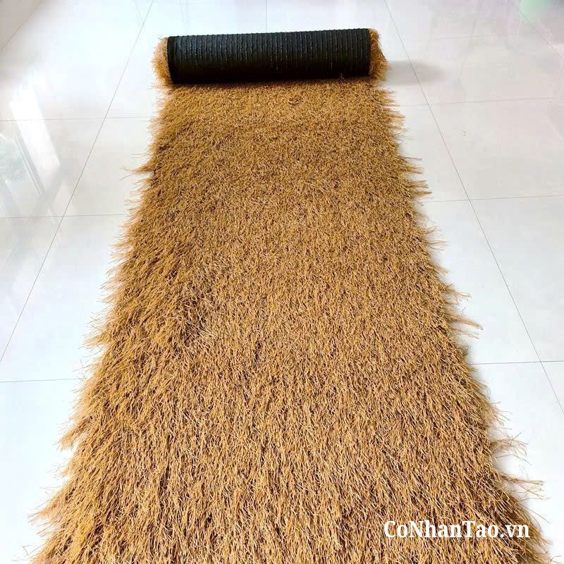 Hình ảnh thực tế cỏ rơm nhân tạo lợp mái