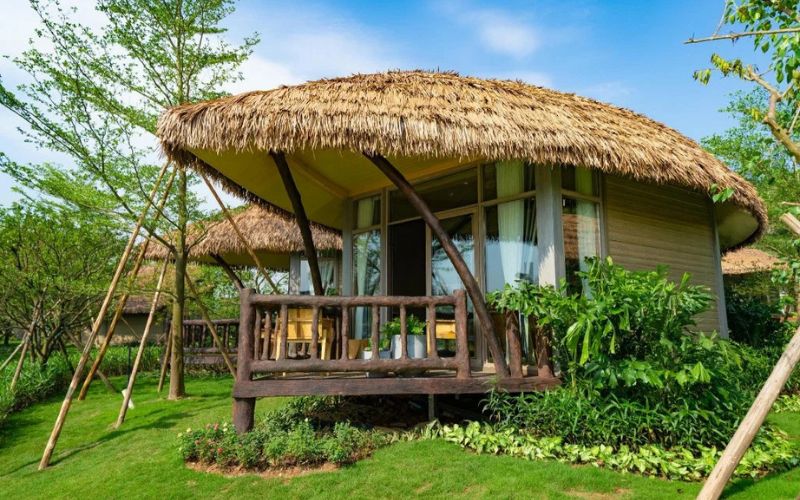 Thi công mái nhà tranh nhân tạo chống cháy