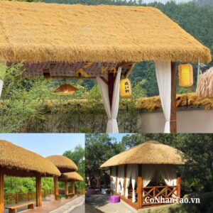 Ưu điểm nổi bật của cỏ rơm nhân tạo trang trí lợp mái