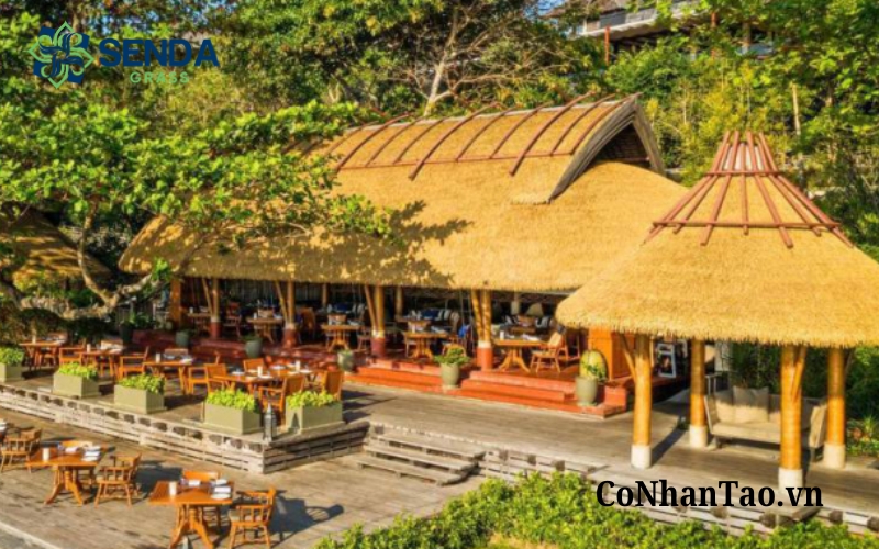 Ứng dụng cỏ rơm nhân tạo cho quán cafe và nhà hàng sân vườn